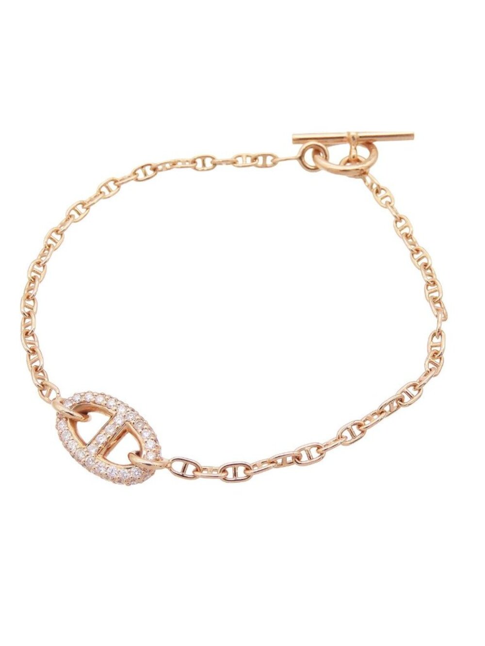 Hermes Chaine D'ancre New Farandole Pink Gold 18k Diamond Bracelet